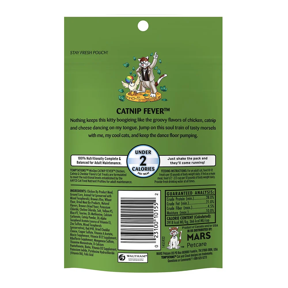Temptations MixUps Catnip Fever Crunchy & Soft Adult Cat Treats 3-oz - Image 2