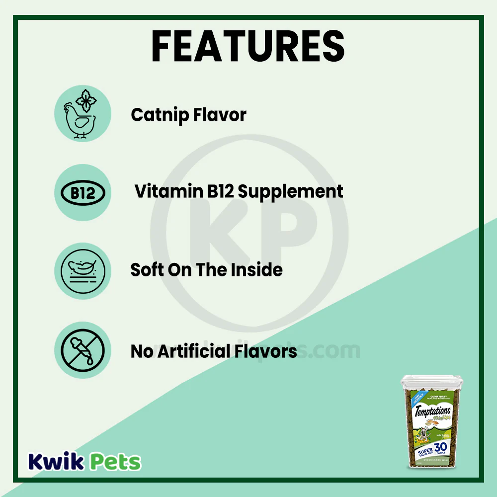 Temptations MixUps Catnip Fever Crunchy & Soft Adult Cat Treats 30-oz - Image 3
