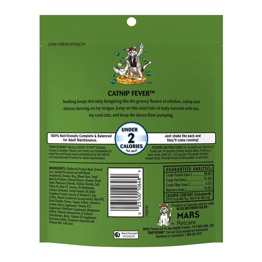 Temptations MixUps Catnip Fever Crunchy & Soft Adult Cat Treats 6.3-oz - Image 2