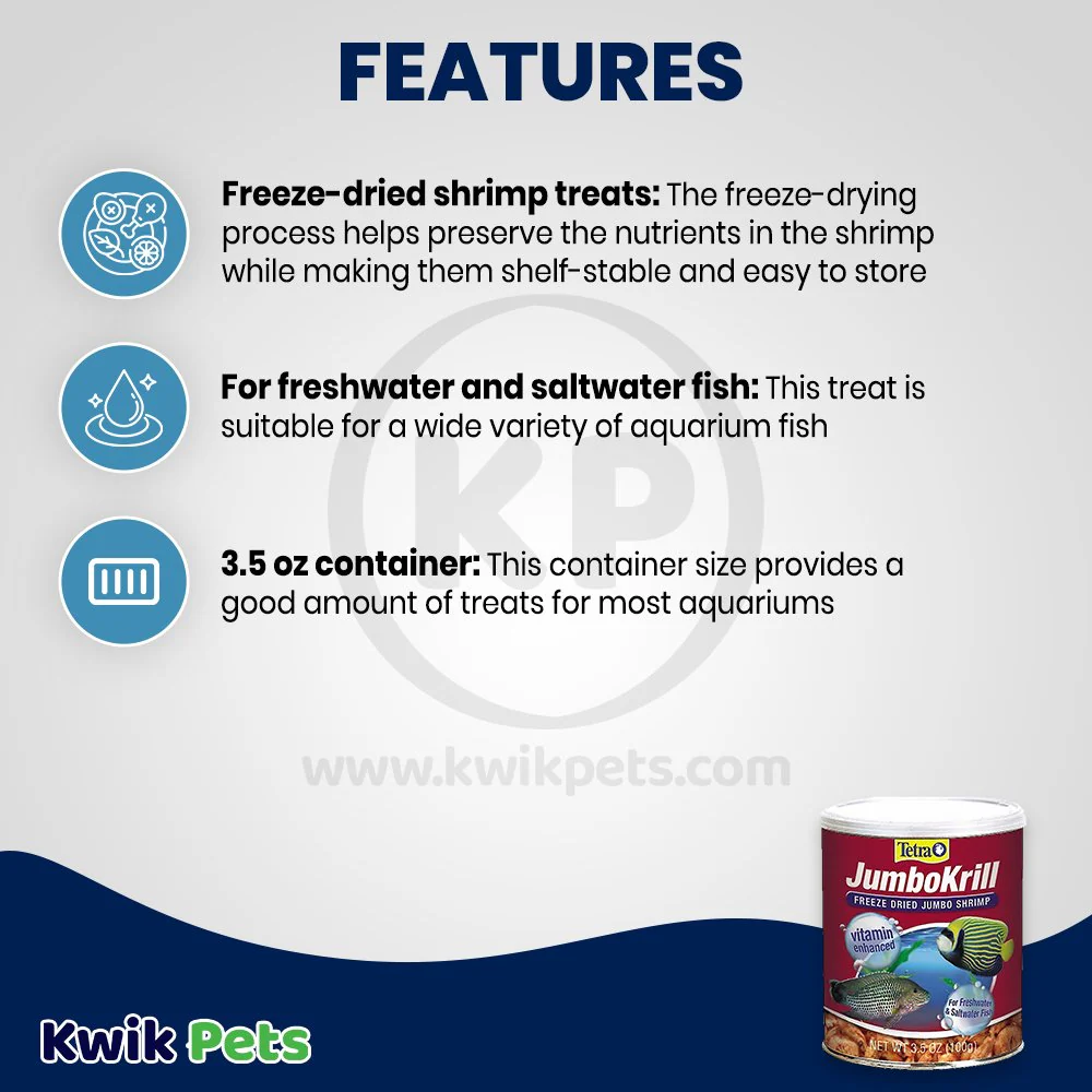 Tetra JumboKrill Freeze-Dried Shrimp Fish Treats 3.5-oz - Image 3
