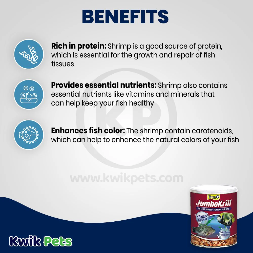 Tetra JumboKrill Freeze-Dried Shrimp Fish Treats 3.5-oz - Image 4