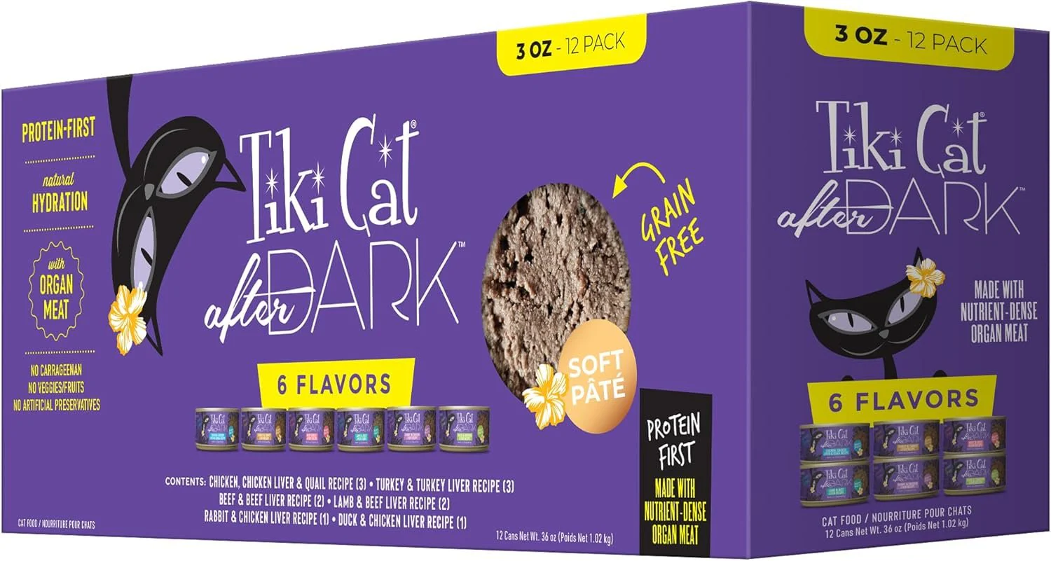 Tiki Pets After Dark Variety Pack Soft Paté Wet Cat Food 3-oz Cans 12 Count - Image 2