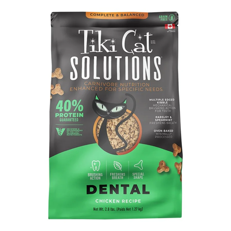 Tiki Pets Cat Solutions Dental Grain-Free Dry Cat Food Chicken 2.8-lb
