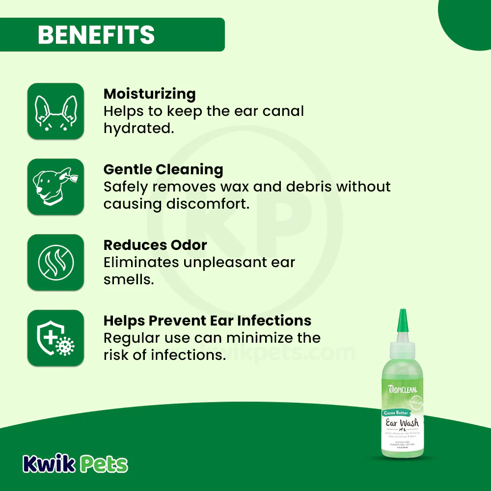 TropiClean Alcohol Free Ear Wash for Dogs & Cats 4-oz - Image 4