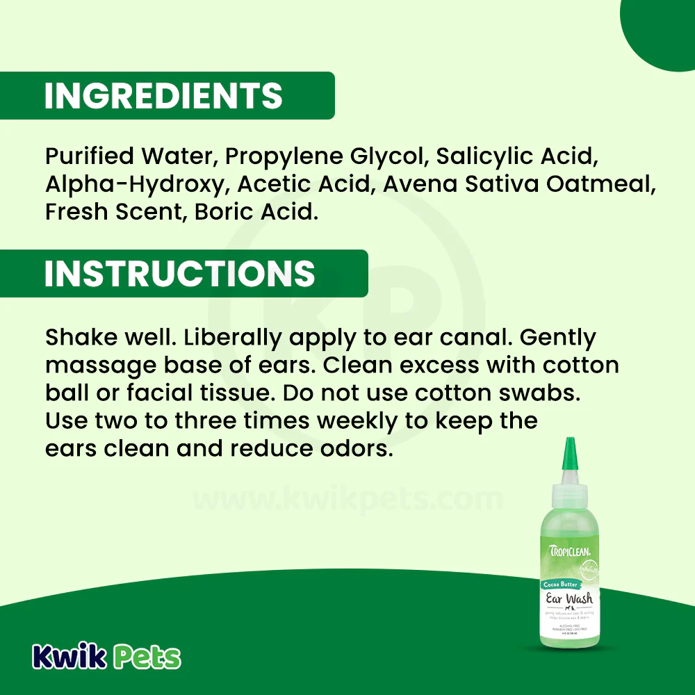 TropiClean Alcohol Free Ear Wash for Dogs & Cats 4-oz - Image 5