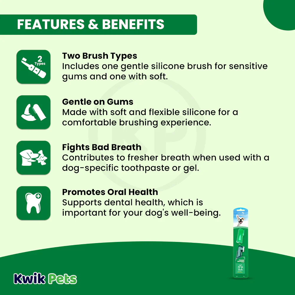 TropiClean Fresh Breath Finger Brushes for Dogs 2 Count - Image 3
