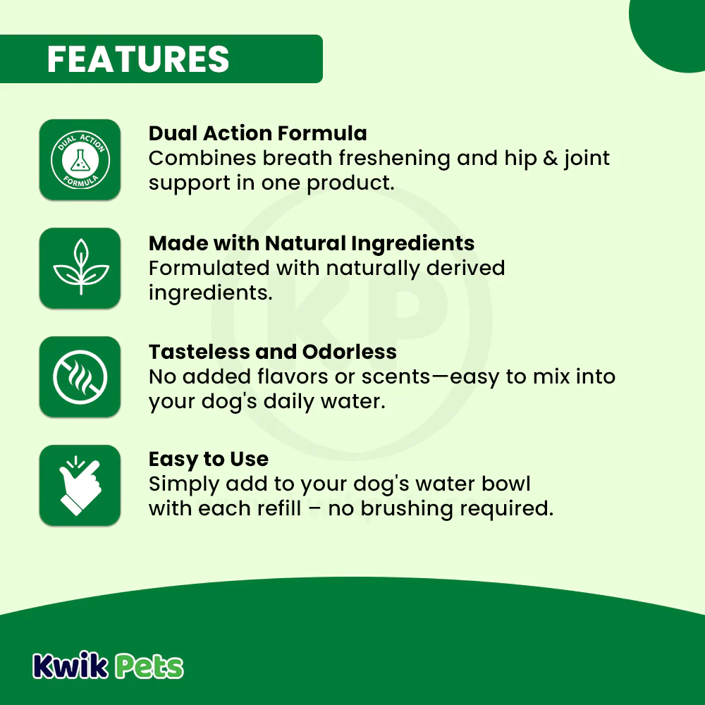 TropiClean Fresh Breath Oral Care Water Additive Plus Hip & Joint for Dogs 33.8-oz - Image 3