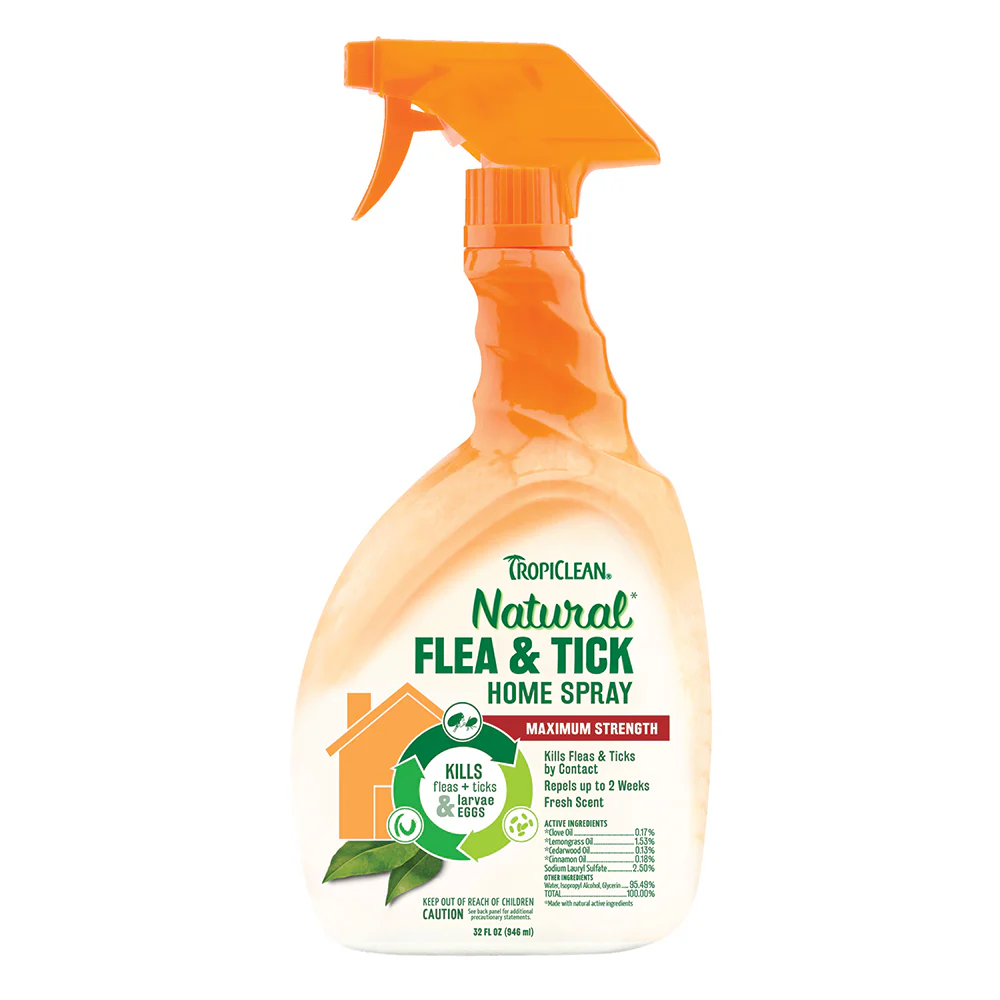 TropiClean Natural Flea & Tick Maximum Strength Home Spray 32-oz