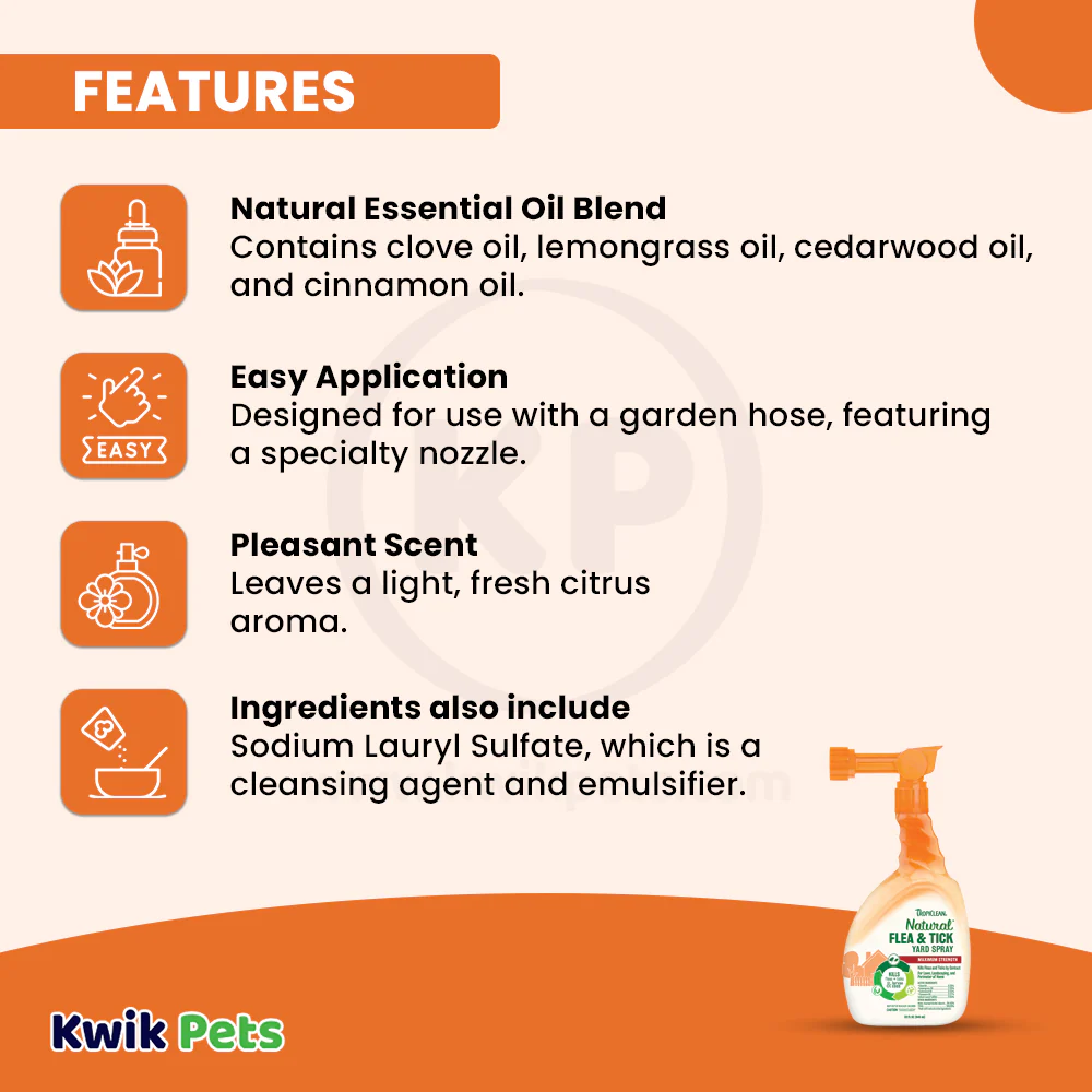 TropiClean Natural Flea & Tick Maximum Strength Yard Spray 32-oz - Image 3