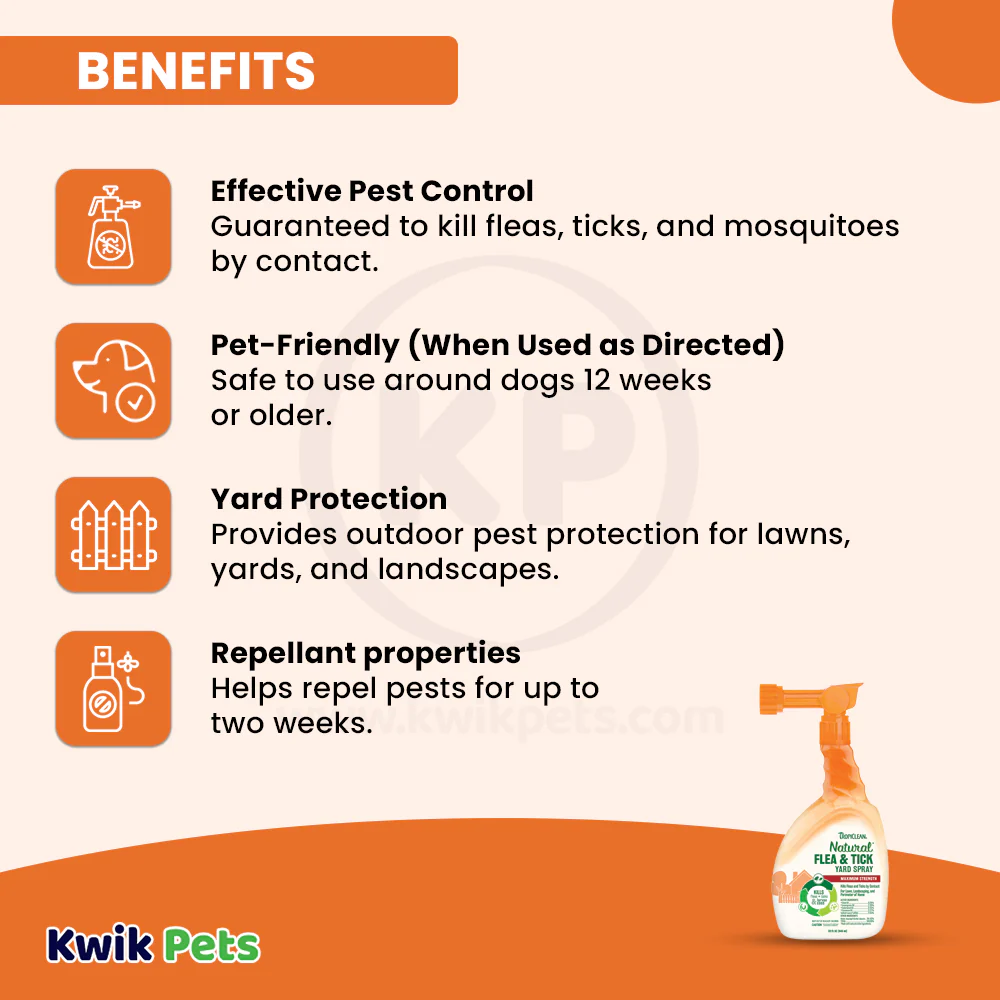 TropiClean Natural Flea & Tick Maximum Strength Yard Spray 32-oz - Image 4