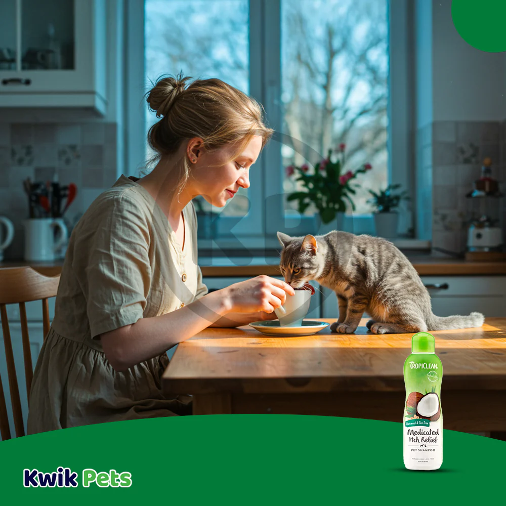 TropiClean Oatmeal & Tea Tree Medicated Itch Relief Dog & Cat Shampoo 20-oz - Image 6