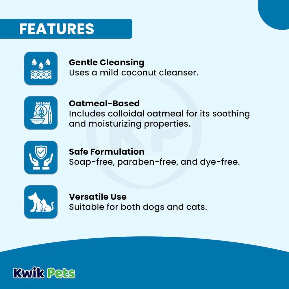 TropiClean OxyMed Anti-Itch Medicated Oatmeal Shampoo for Dogs & Cats 20-oz - Image 3