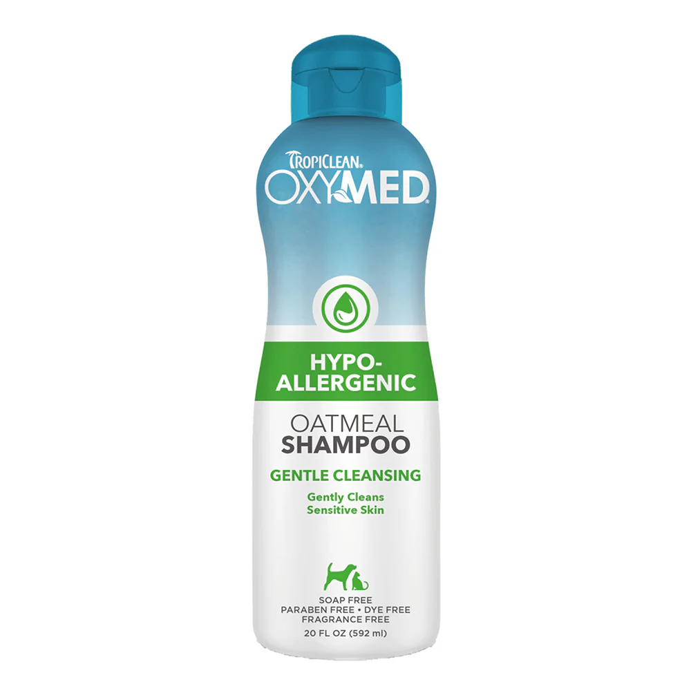 TropiClean OxyMed Hypoallergenic Oatmeal Shampoo for Dogs & Cats 20-oz