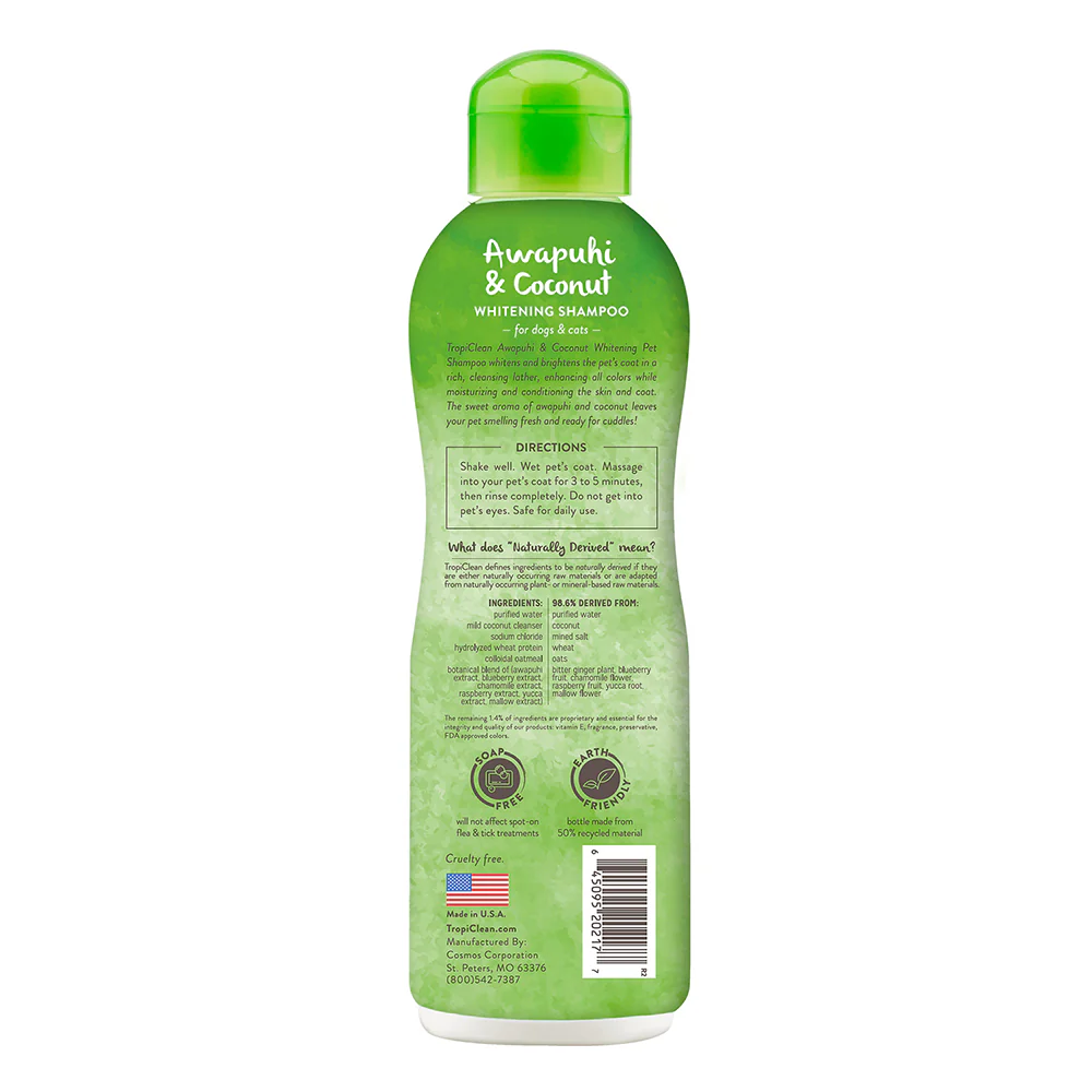 TropiClean Awaphui and Coconut Whitening Dog & Cat Shampoo 20-oz - Image 2