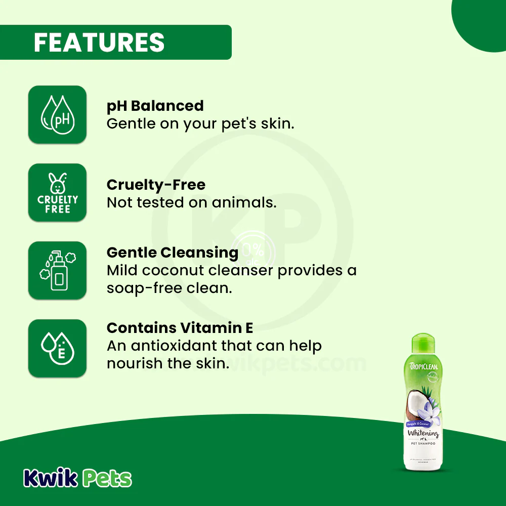 TropiClean Awaphui and Coconut Whitening Dog & Cat Shampoo 20-oz - Image 3