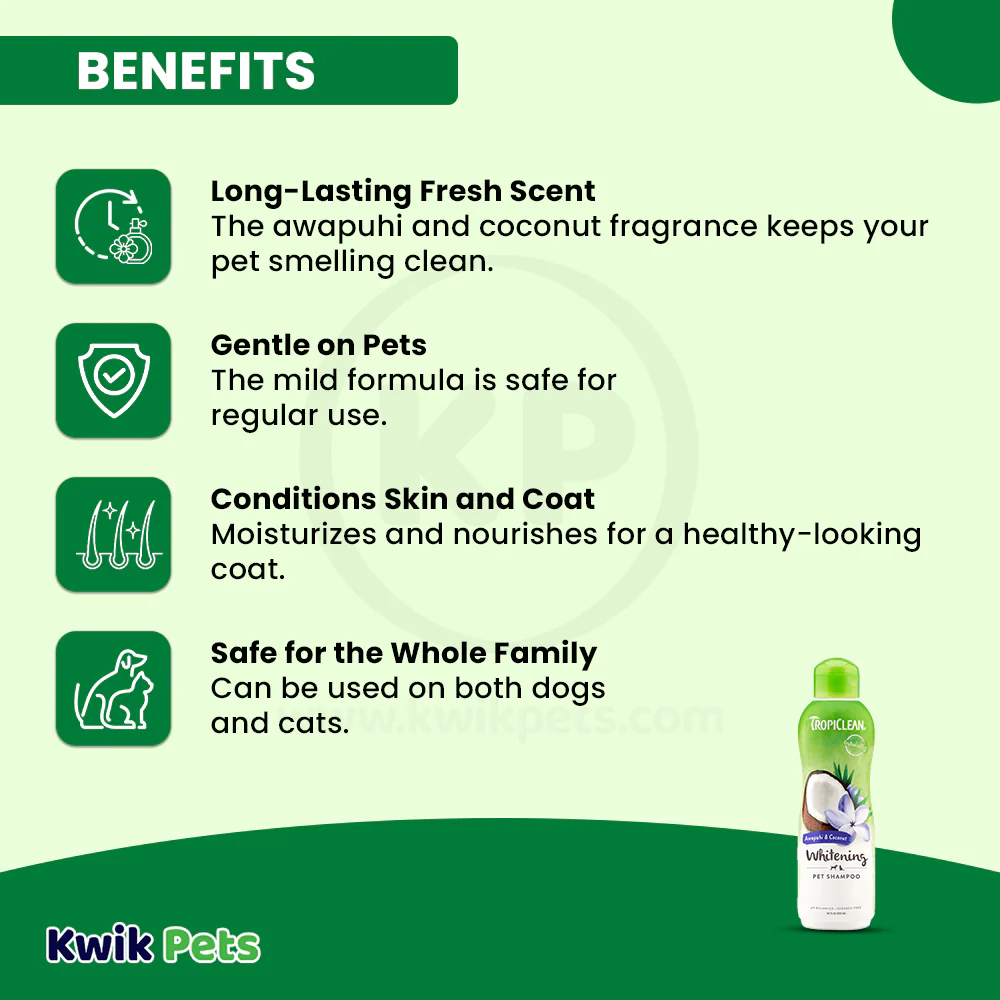 TropiClean Awaphui and Coconut Whitening Dog & Cat Shampoo 20-oz - Image 4