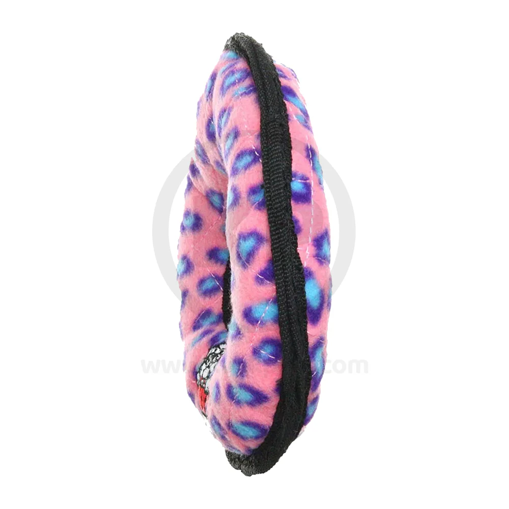 Tuffy Jr Ring Durable Pink Leopard Dog Toy 7-in - Image 2
