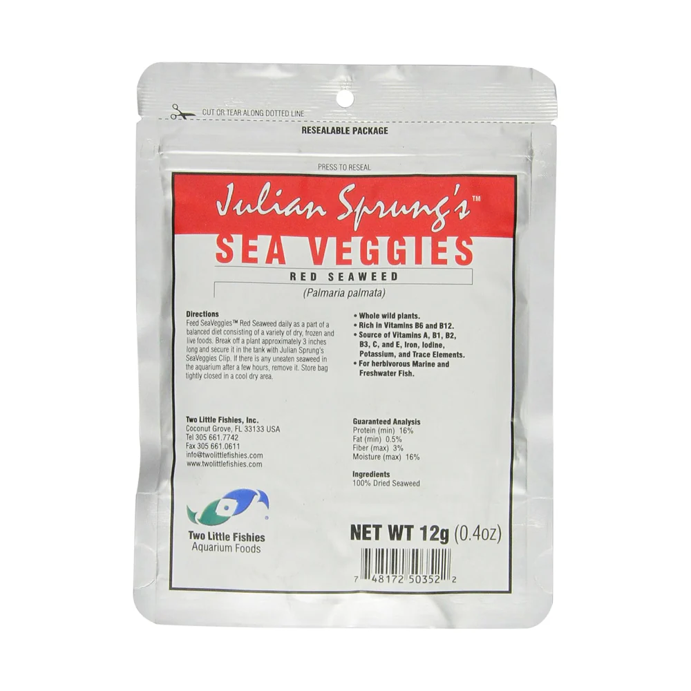 Two Little Fishies Julian Sprung's Seaveggies Red Seaweed Fish Food 0.4-oz - Image 2