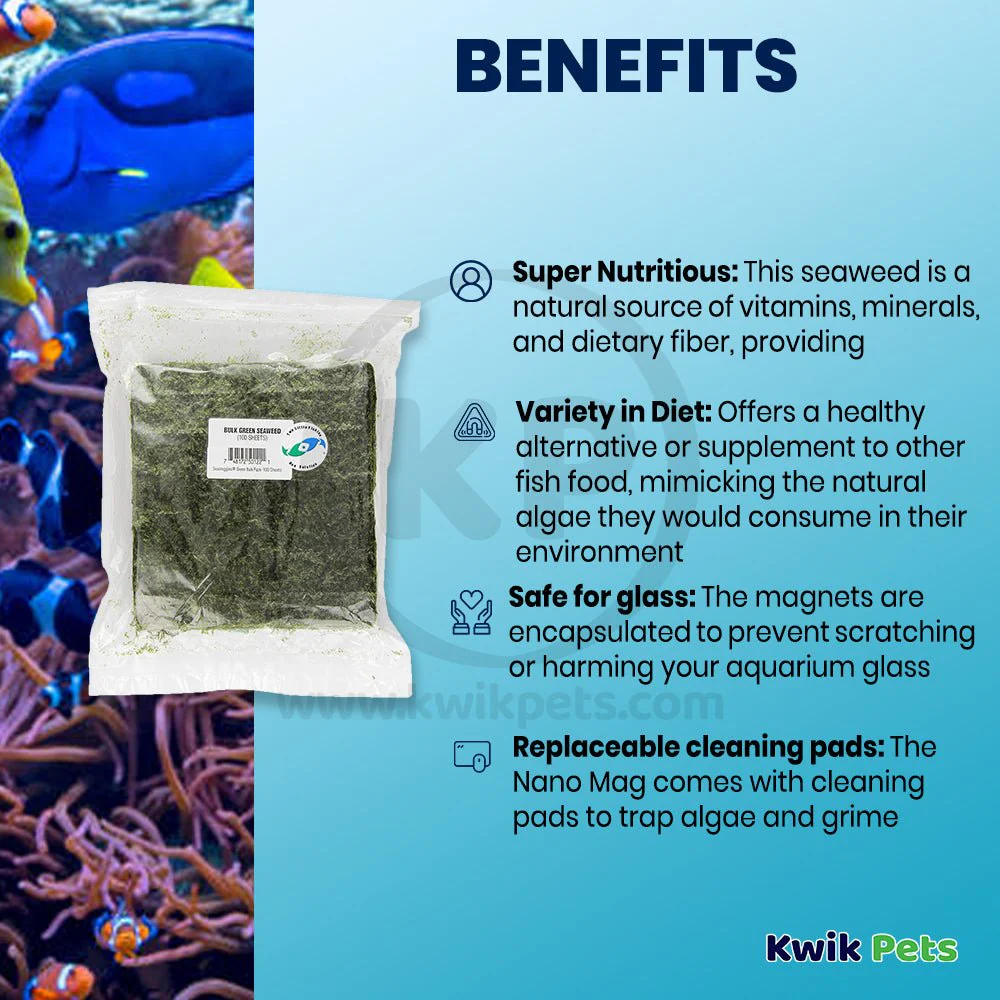 Two Little Fishies Julian Sprung's Seaveggies Green Seaweed Fish Food 100 Count - Image 3