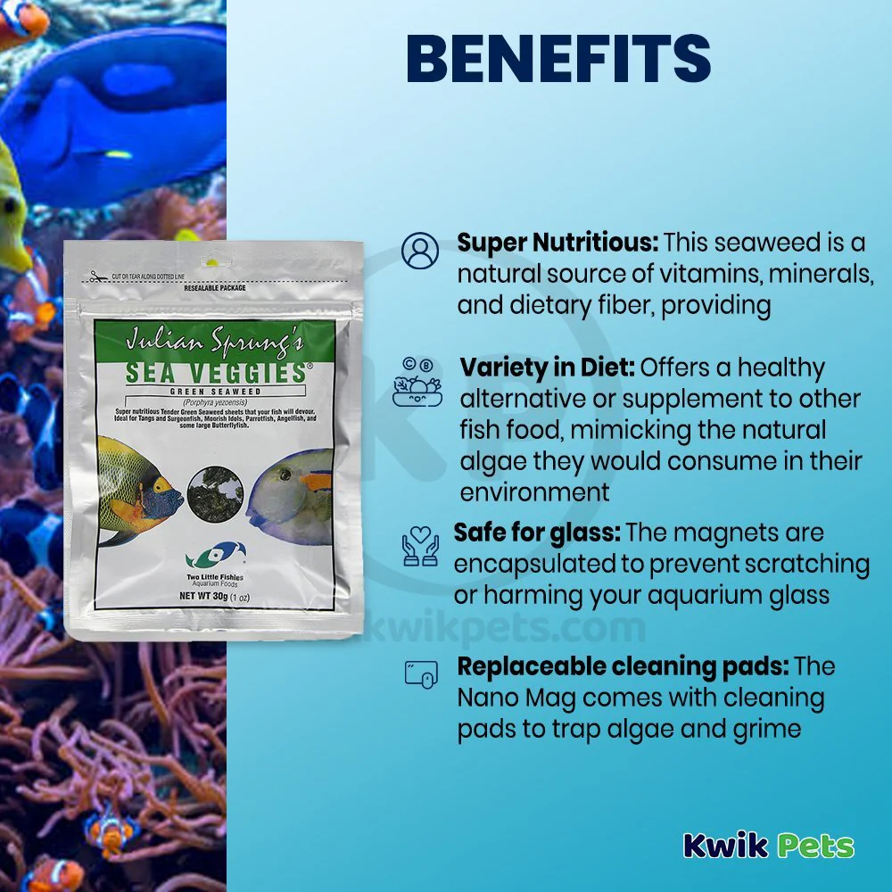 Two Little Fishies Julian Sprung's Seaveggies Green Seaweed Fish Food 1-oz - Image 3