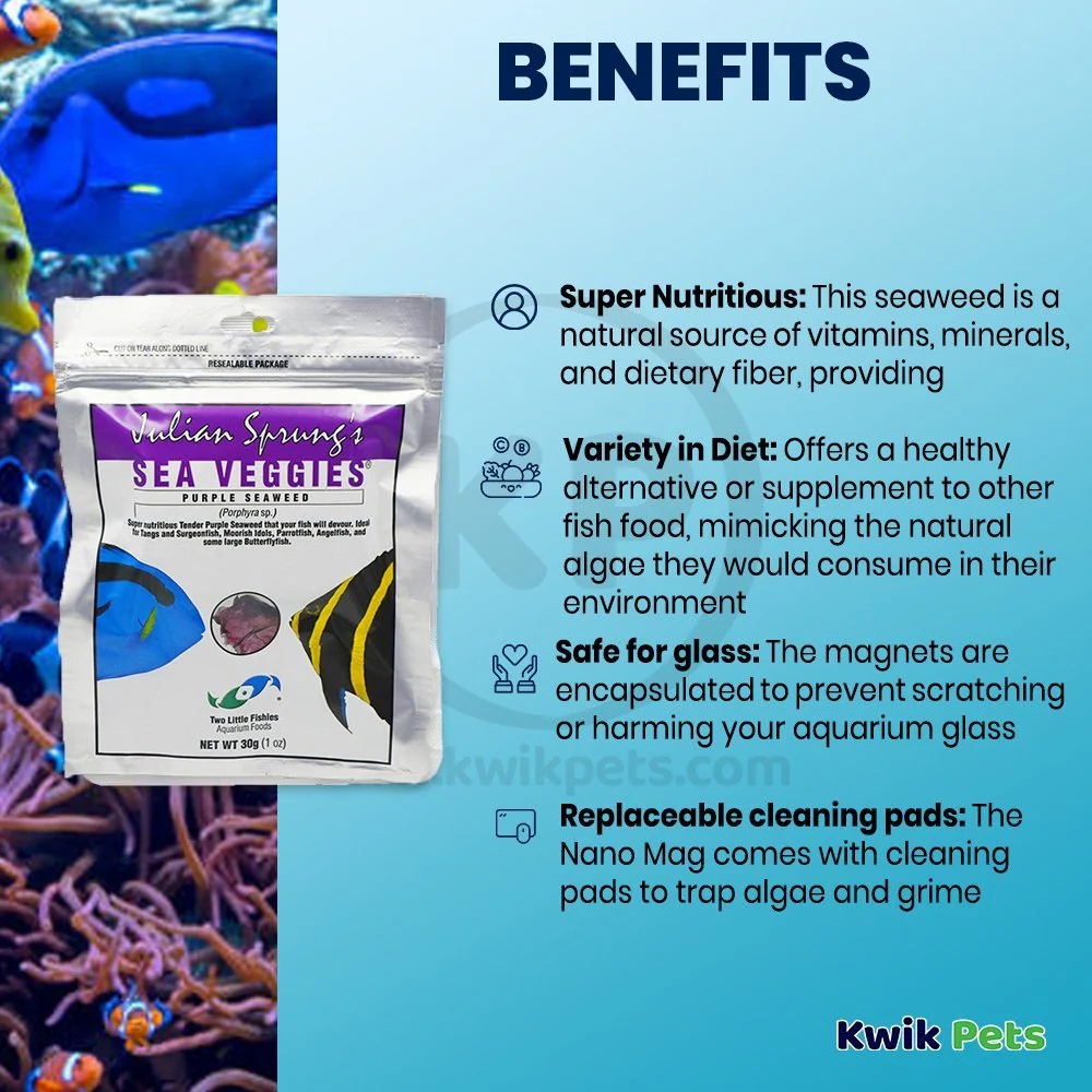 Two Little Fishies Julian Sprung's Seaveggies Purple Seaweed Fish Food 1-oz - Image 3