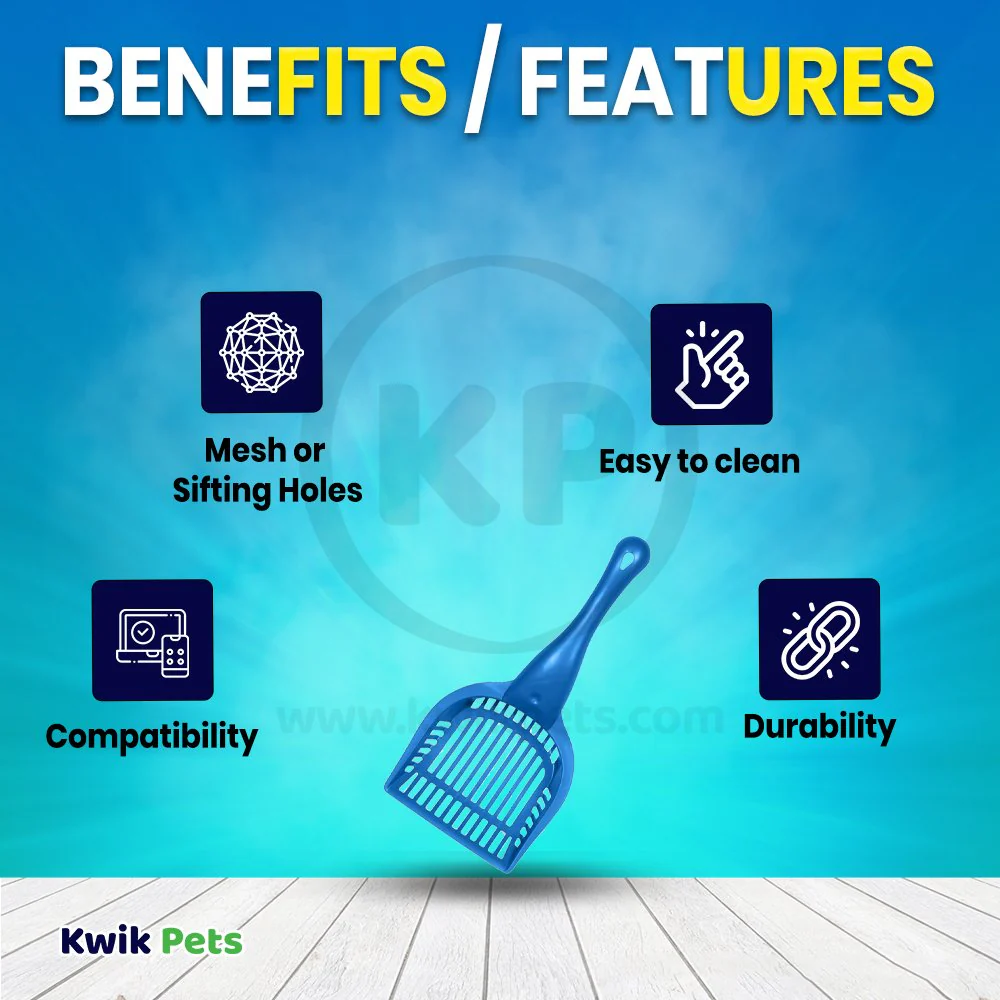 Van Ness Plastics Cat Litter Scoop Blue Regular - Image 2
