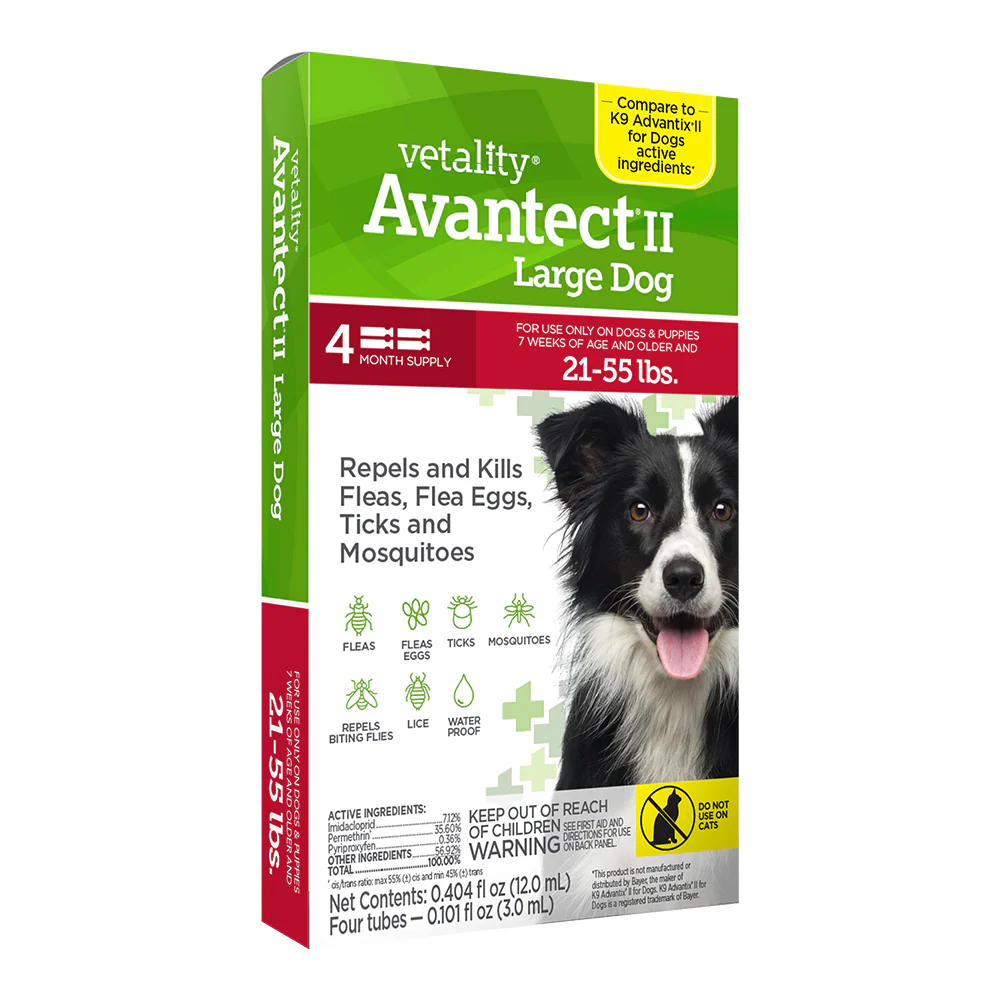 Vetality Avantect II Flea & Tick for Large Dogs 21-55 lbs 4 Count 0.404-oz