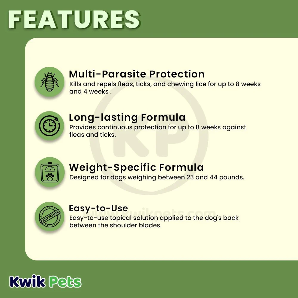 Vetality Firstect Plus Flea & Tick for Medium Dogs 23-44 lbs 3 Count - Image 3