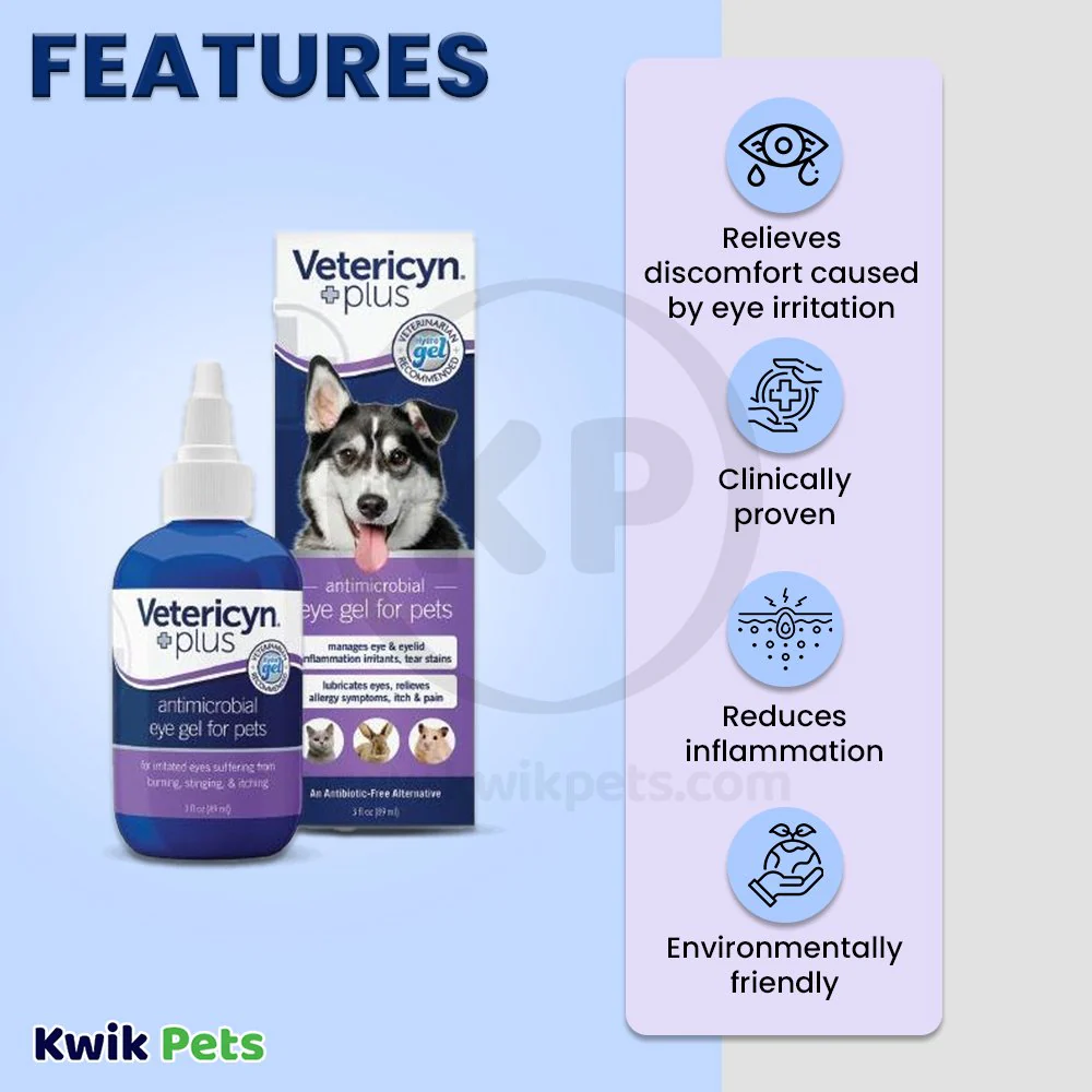 Vetericyn Plus Antimicrobial Eye Gel for Pets 3-oz - Image 2