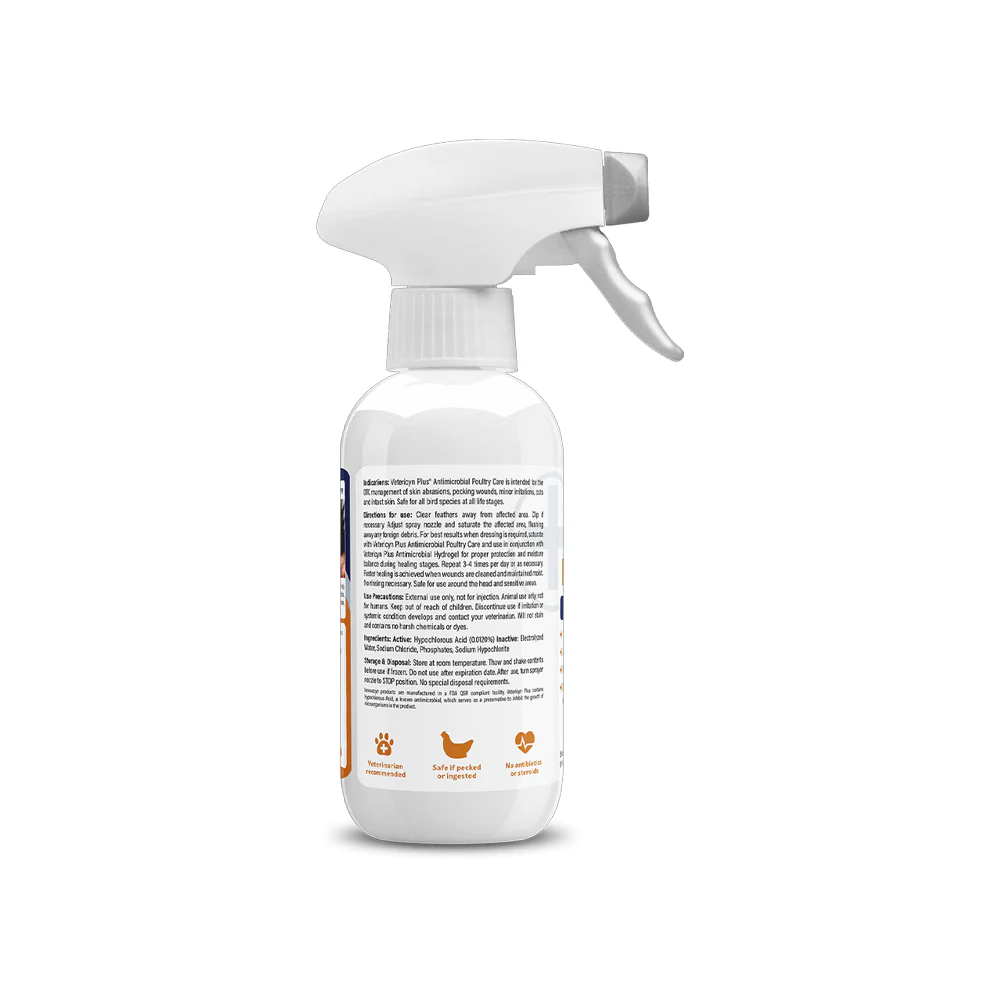 Vetericyn Plus Antimicrobial Poultry Care Birds Spray 8-oz - Image 2