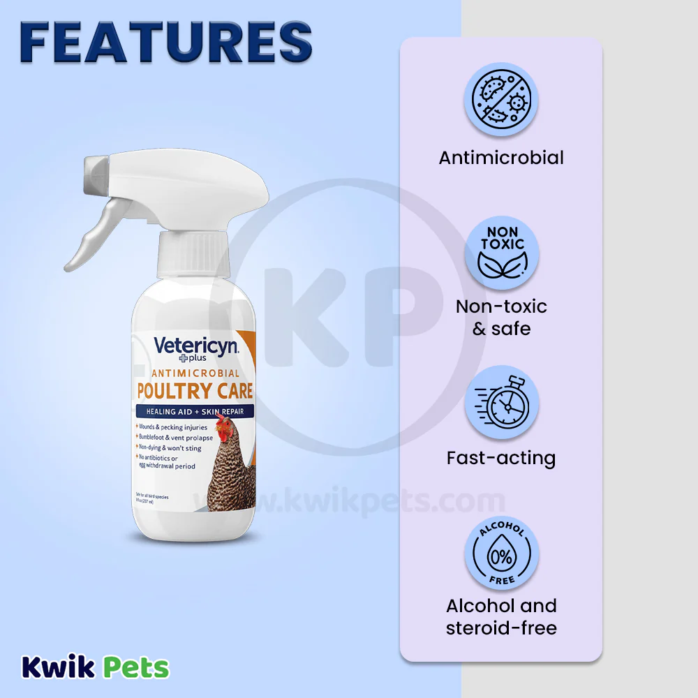 Vetericyn Plus Antimicrobial Poultry Care Birds Spray 8-oz - Image 3