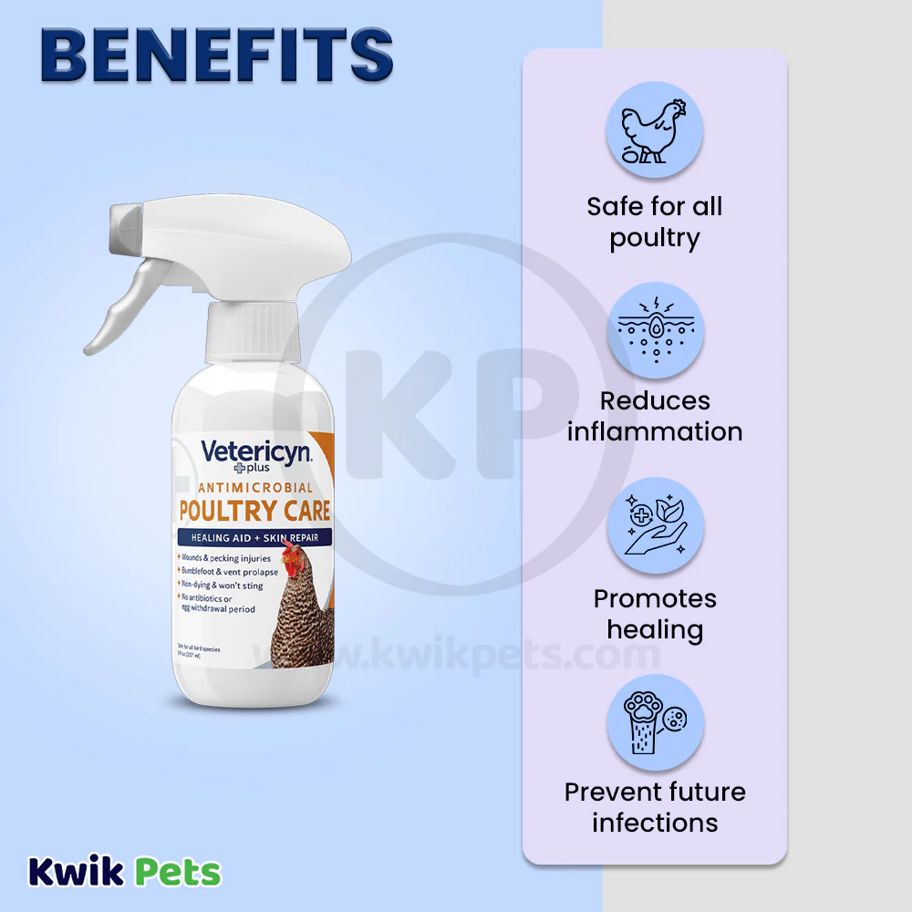 Vetericyn Plus Antimicrobial Poultry Care Birds Spray 8-oz - Image 4
