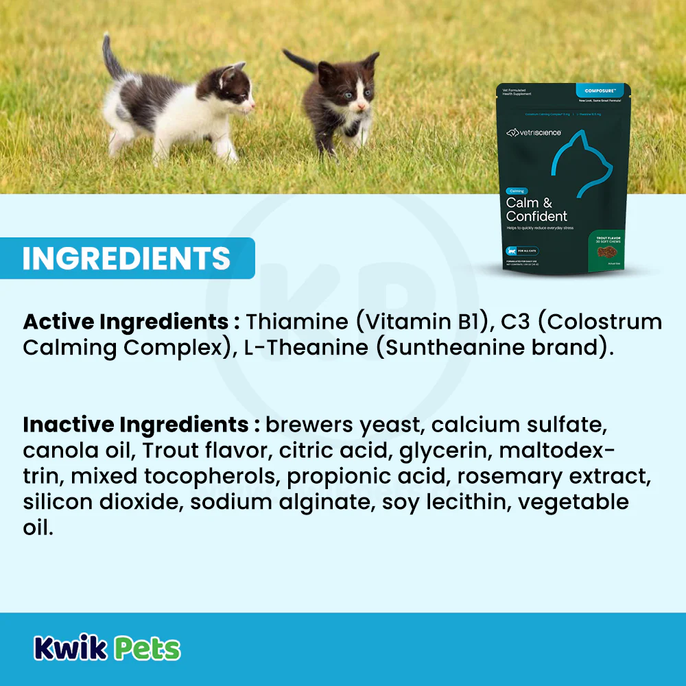 VetriScience Composure Cat Calming Chews Trout Flavor 30 Count - Image 5