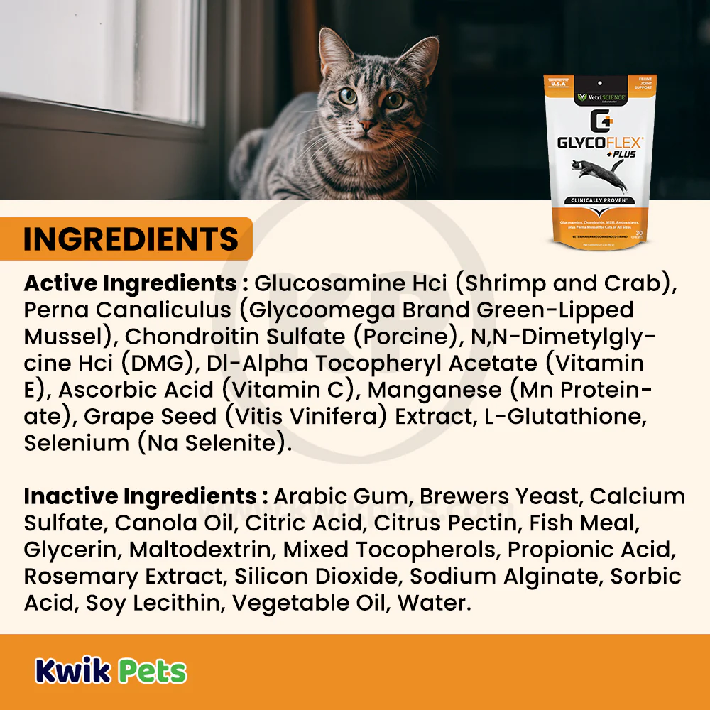 VetriScience Glycoflex Plus Hip & Joint Support Cat Chews Fish Flavor 30 Count - Image 5