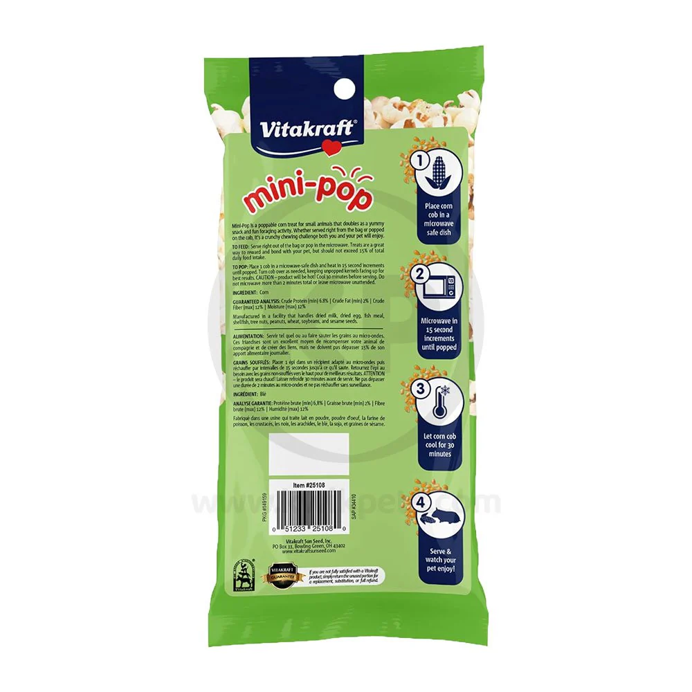Vitakraft Mini-Pop Small Animal Cob Treats 3 Count 6-oz - Image 2