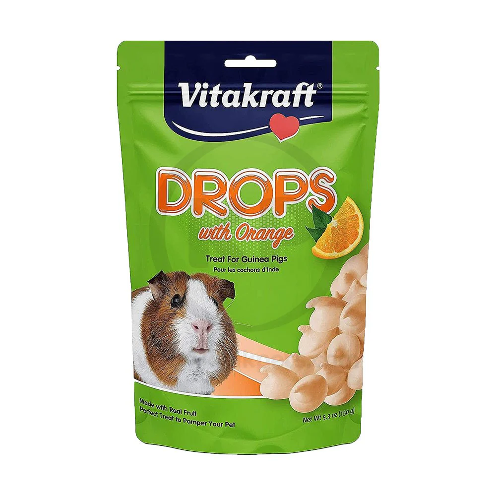Vitakraft Drops With Orange Treats for Guinea Pigs 5.3-oz