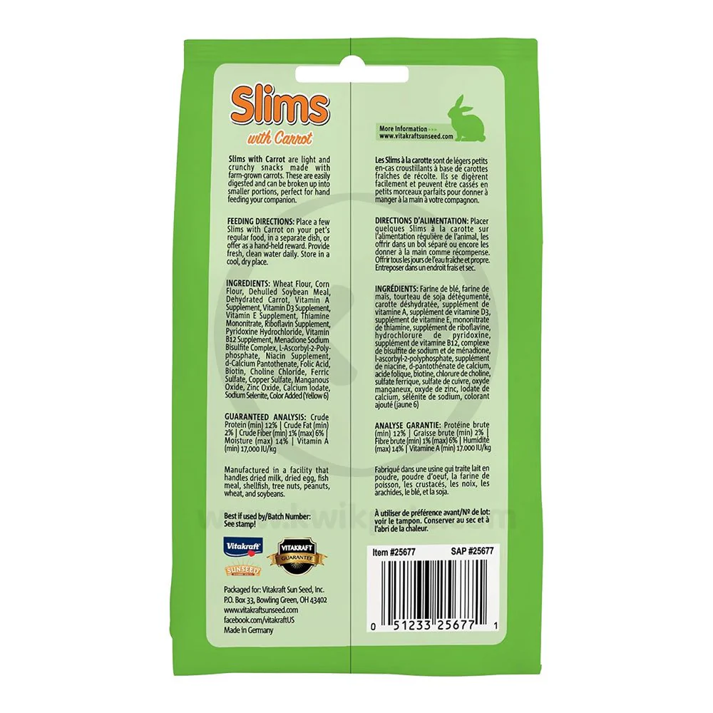 Vitakraft Slims With Carrot Small Animal Treats 1.76-oz - Image 2