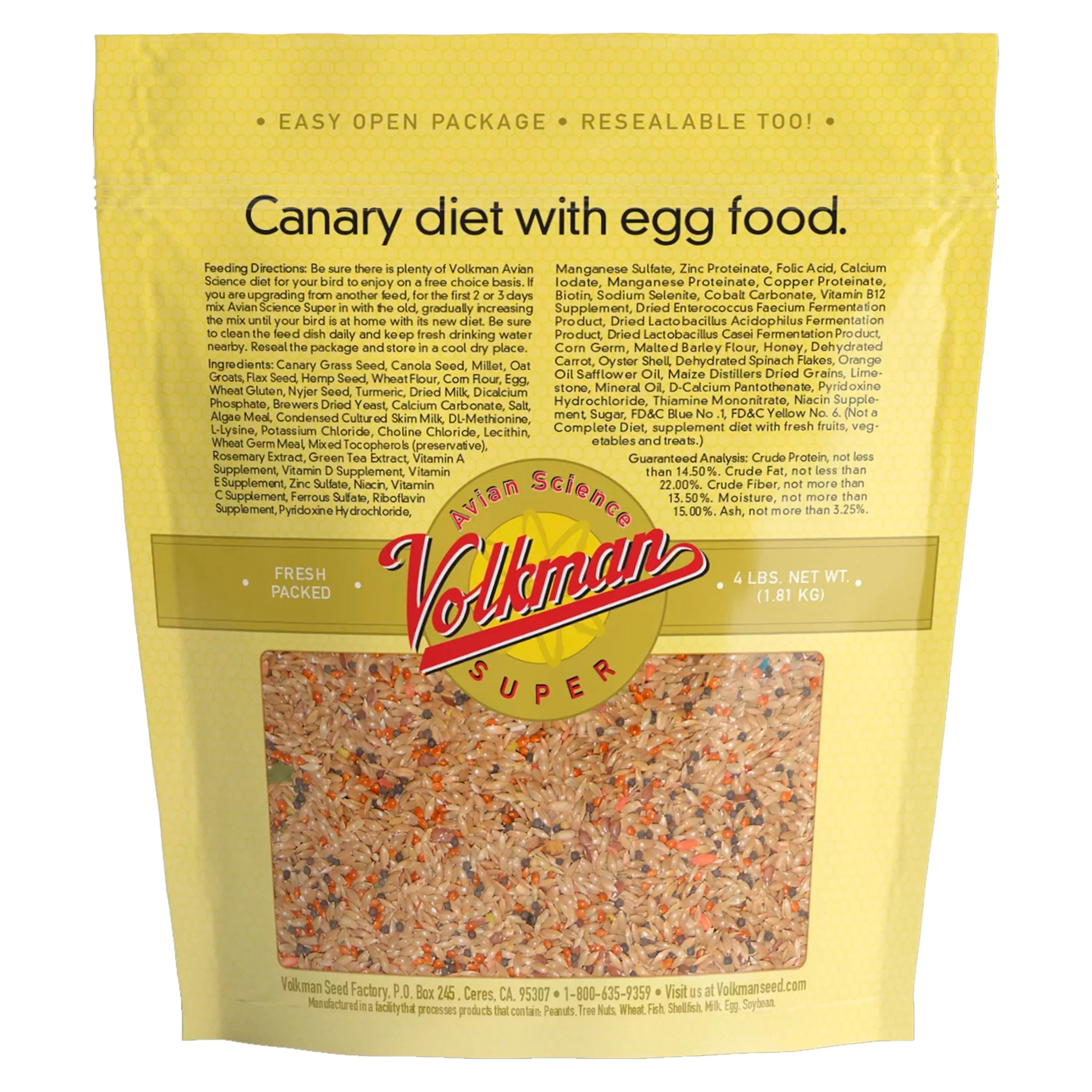 Volkman Seed Company Avian Science Super Canary Bird Treat 4-lb - Image 2