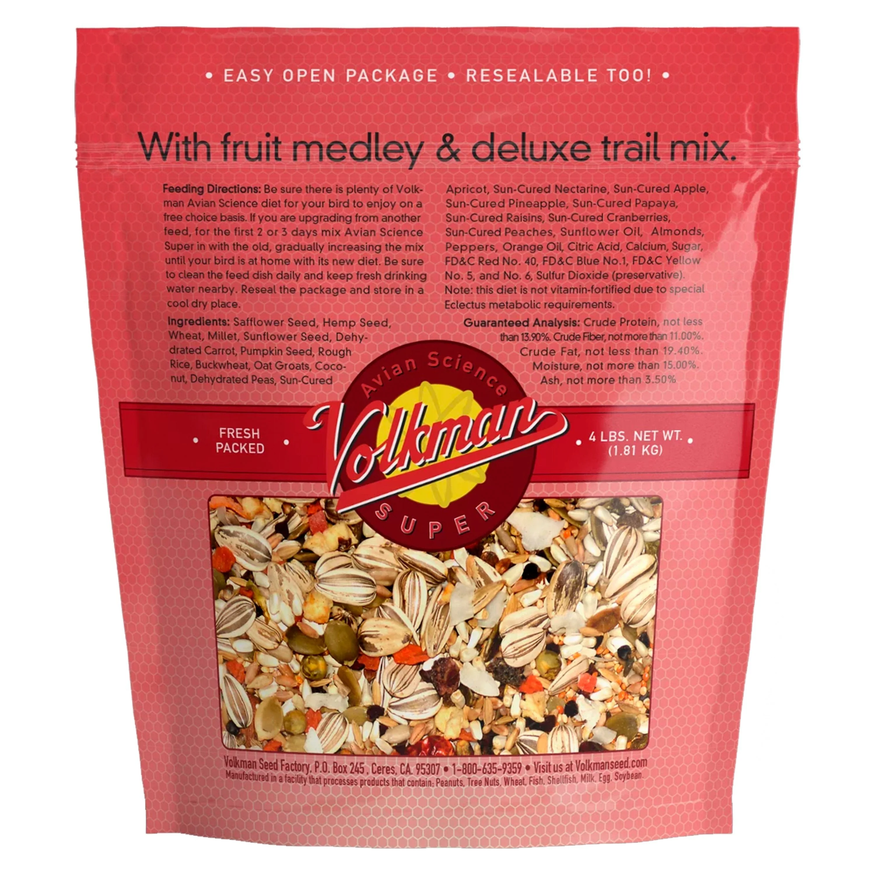 Volkman Seed Company Avian Science Super Eclectus Bird Treat 4-lb - Image 2