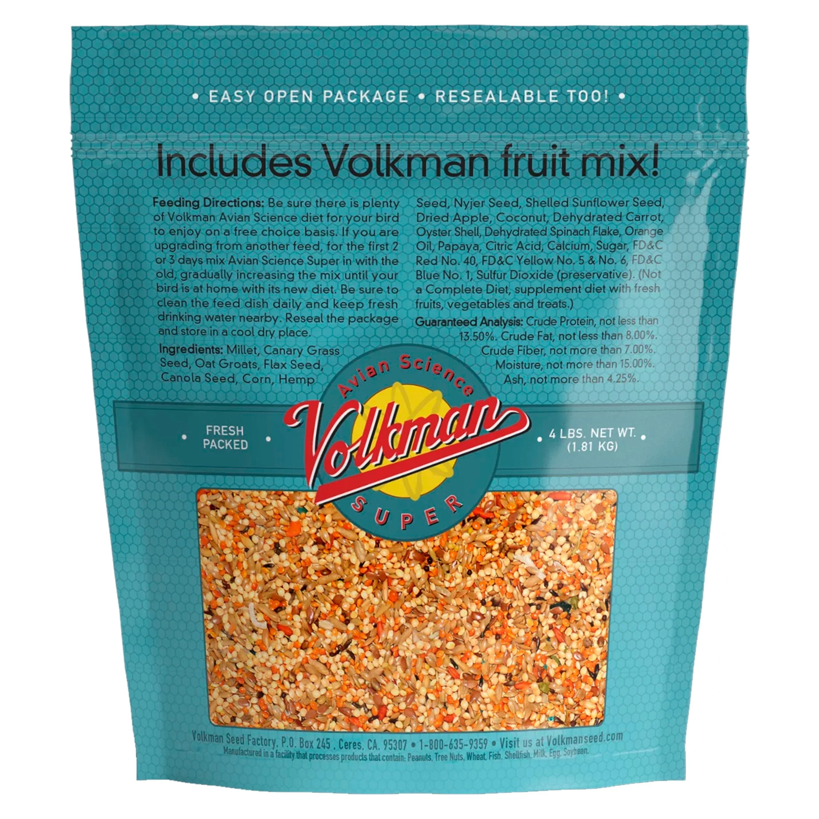 Volkman Seed Company Avian Science Super Parakeet Bird Treat 4-lb - Image 2
