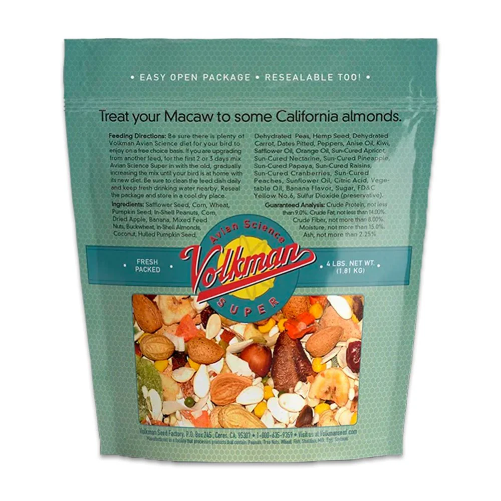 Volkman Seed Company Avian Science Super Macaw Bird Treat 4-lb - Image 2