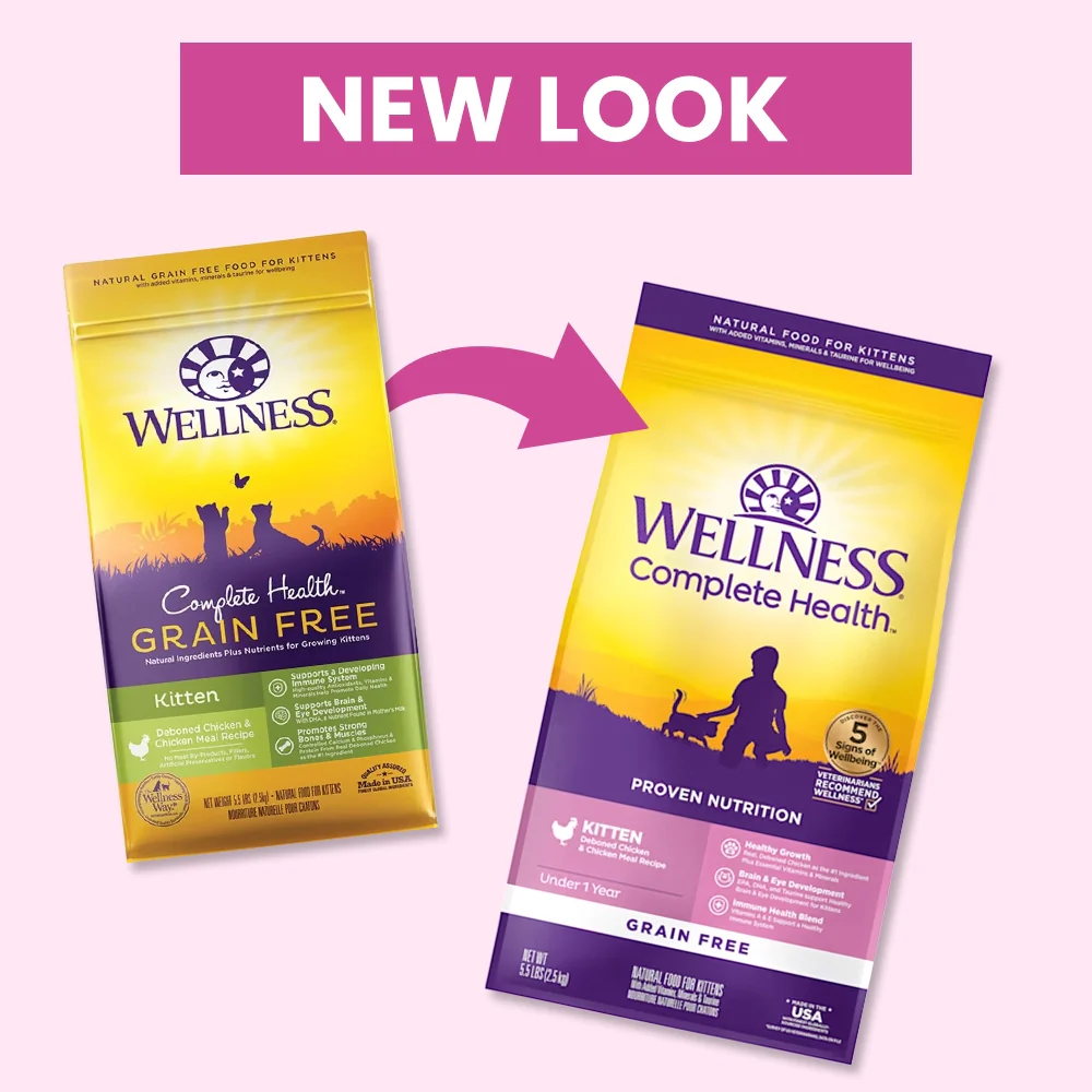 Wellness Complete Health Grain-Free Kitten Dry Cat Food Deboned Chicken & Chicken Meal Recipe 5.5-lb - Image 3
