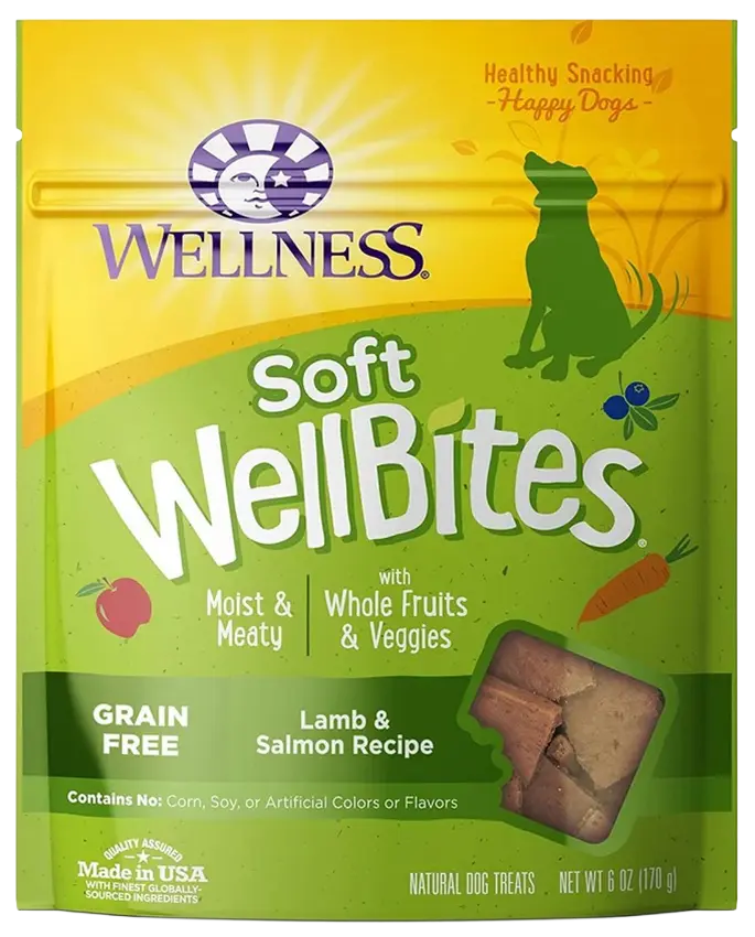 Wellness Soft WellBites Grain-Free Natural Dog Treats Lamb & Salmon 6-oz