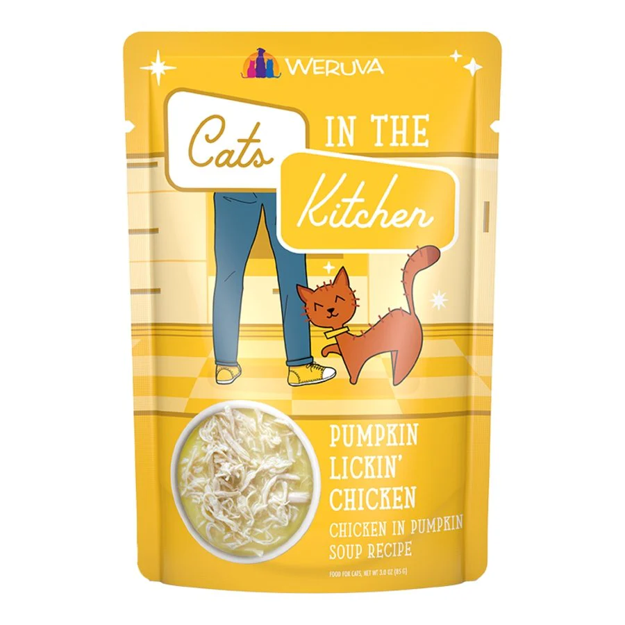 Weruva Cats in the Kitchen Pumpkin Lickin' Chicken Wet Cat Food Chicken in Pumpkin Soup Recipe 3-oz