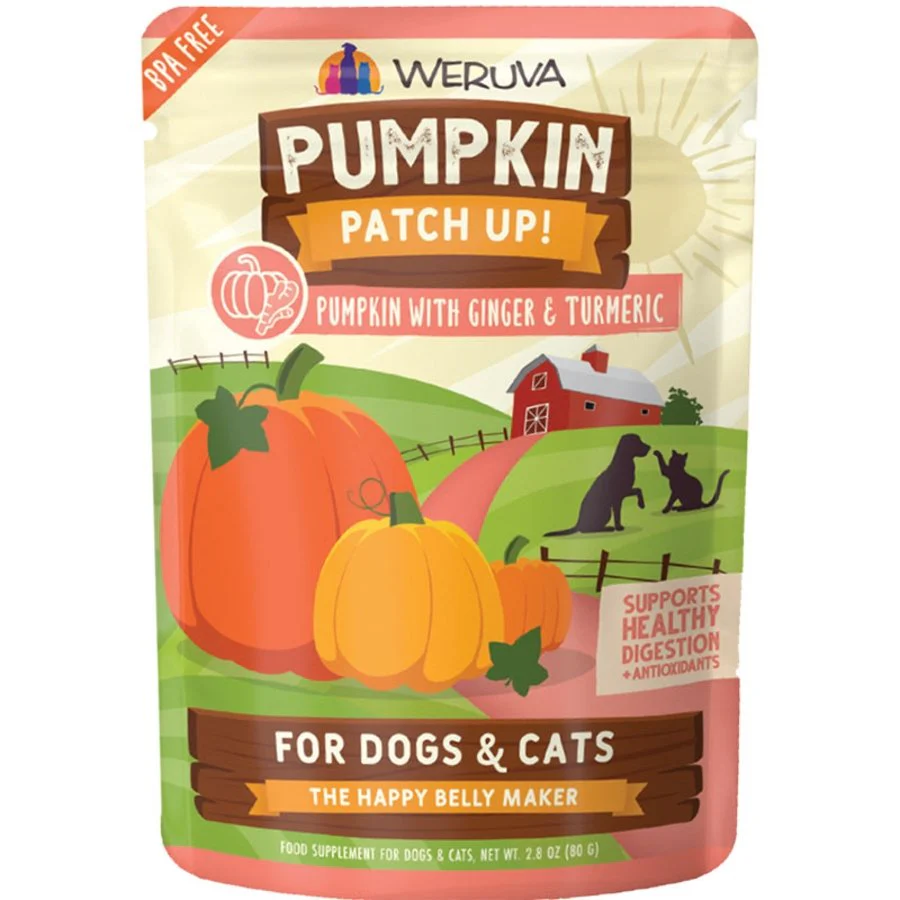 Weruva Pumpkin Patch Up! Food Supplement for Dogs & Cats Pumpkin with Ginger & Turmeric 2.8-oz