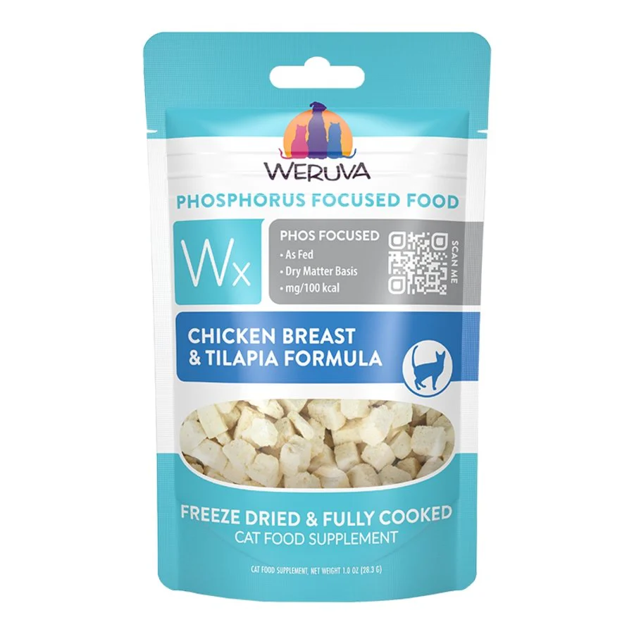 Weruva Wx Phos Focused Freeze Dried & Fully Cooked Cat Food Chicken Breast & Tilapia Formula 1-oz