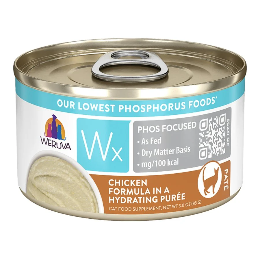 Weruva Wx Phos Focused Wet Cat Food Chicken Formula in a Hydrating Purée 3-oz