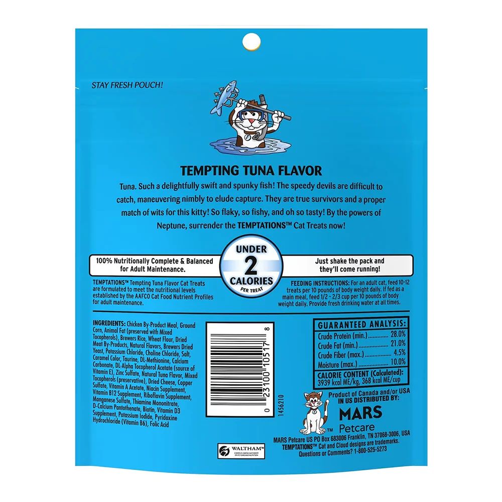 Temptations Classics Crunchy & Soft Adult Cat Treats Tempting Tuna 6.3-oz - Image 2