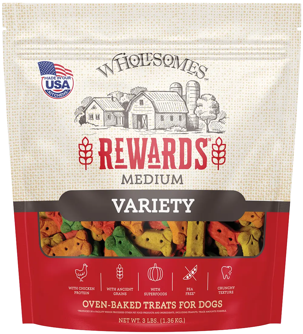 Wholesomes Rewards Medium Variety Biscuit Oven-Baked Dog Treats Chicken 3-lb