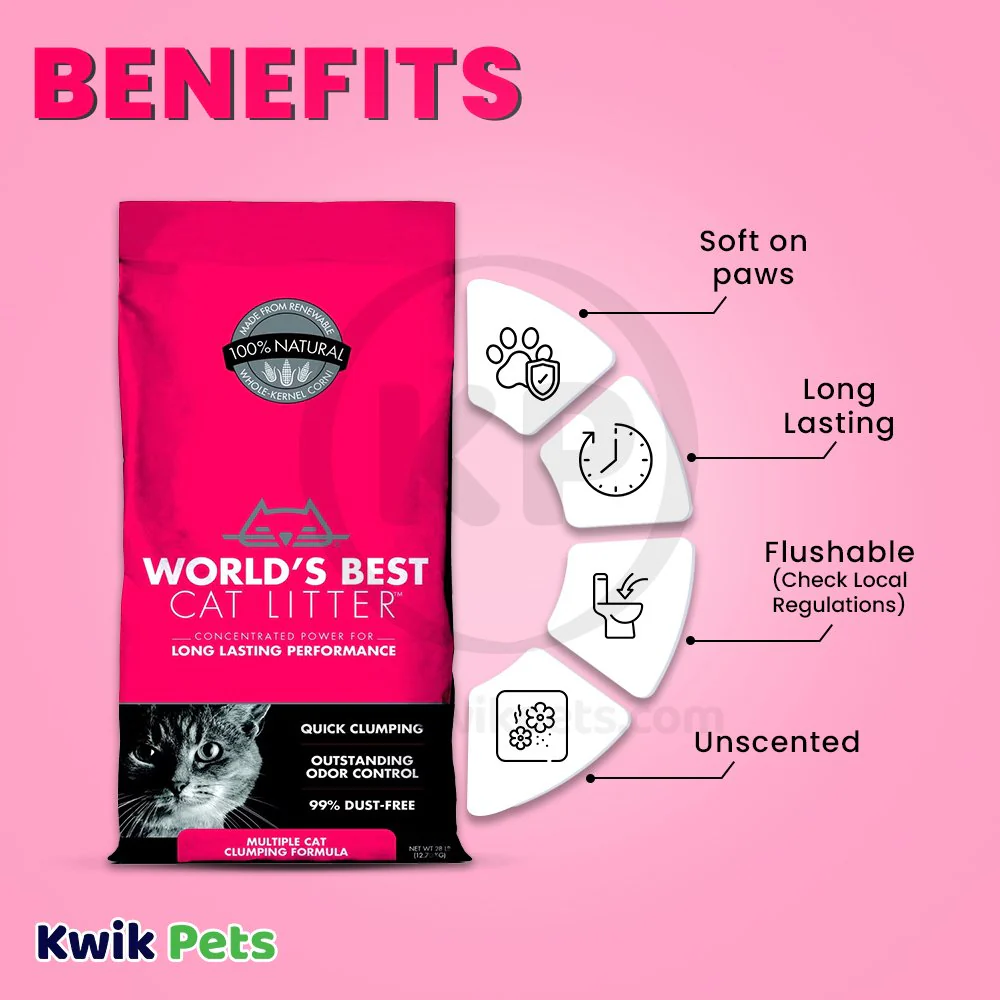 World's Best Cat Litter Multiple Cat Clumping Formula 28-lb - Image 3